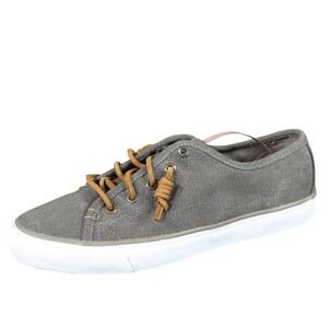 Sperry Seacoast Womens Canvas Sneakers Size 8.5 Gray Casual Low Top Rawhide Lace